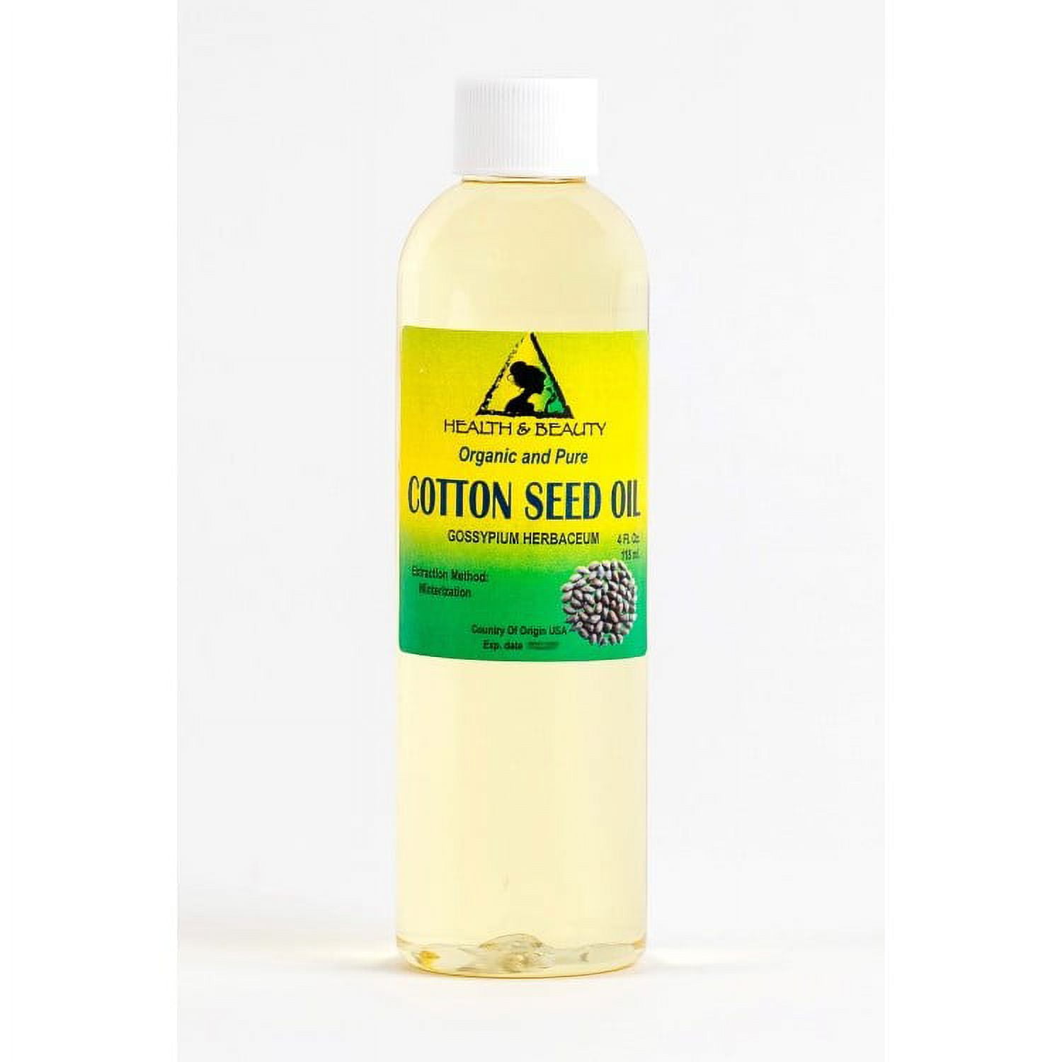 COTTON SEED OIL ORGANIC CARRIER COLD PRESSED WINTERIZED NATURAL PURE by H&B Oils Center 4 OZ