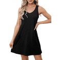 thumbnail image 1 of Vestidos de Mujer Sin Mangas con Cuello en V y Bolsillos, Color Negro, Talla M, 1 of 5