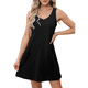 thumbnail image 1 of Vestidos de Mujer Sin Mangas con Cuello en V y Bolsillos, Color Negro, Talla L, 1 of 5