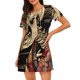 thumbnail image 1 of Fotbe Gothic Eastern Floral Skull Bata de Dormir para Mujer con Estampado, Camisón de Algodón de Manga Corta, Ropa de Dormir Casual, 1 of 6