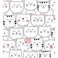 thumbnail image 3 of Cats Duvet Cover Set, Funny Kittens Smiling Cheerful Pets in Simple Doodle, Decorative 2 Piece Bedding Set with 1 Pillow Shams, Twin Size, Rose Charcoal Grey White, by Ambesonne, 3 of 3
