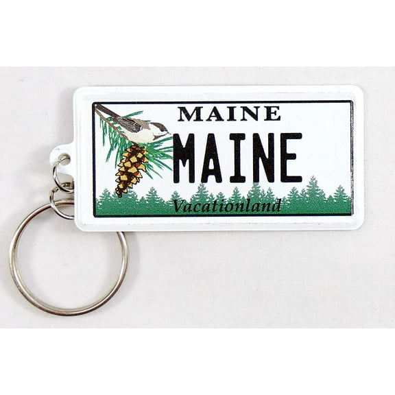 Maine License Plate Aluminum Ultra-Slim Rectangular Souvenir Keychain