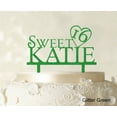 thumbnail image 1 of Personalized Birthday Cake Topper Glitter Green Cake Topper Color Option Available 5-7 Inches Wide, 1 of 1