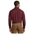 thumbnail image 2 of Port Authority Men's Long Sleeve Carefree Poplin Classic Fit Shirt Burgundy X-Small, 2 of 4
