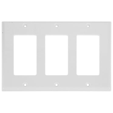 3-Gang Screwless Wall Plate Decorator Outlet Covers for Electrical Outlets Light Switch Hidden Screw Face Plates