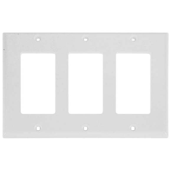3-Gang Screwless Wall Plate Decorator Outlet Covers for Electrical Outlets Light Switch Hidden Screw Face Plates