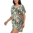 thumbnail image 2 of Bixox Women's Palm Trees and Tropical Printed Pajama Set 2 Piece Lounge Set Top and Shorts Soft Pajamas, Shorts with Pockets, 2 of 7