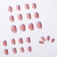 thumbnail image 2 of Blue French Tips Press On Nails Extra Short Square, 2 of 5