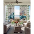 thumbnail image 6 of Easter Kitchen Curtains Green Plaid Blue Truck Eggs Bunny Rustic Cafe Short Curtains for Bathroom Blackout Window Curtain Grommet Small Window Treatment Tier Drapes for Bedroom Living Room 52"x45"x2, 6 of 9