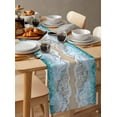 thumbnail image 6 of nqOlkjepod Yellow Beach Table Runner 90 Inches Long Farmhouse Dress Scarves, Nature Ocean Blue Seawater Dining Tablerunner for Coffee Table/Kitchen Island/Party Décor, 13" x 90", 6 of 8