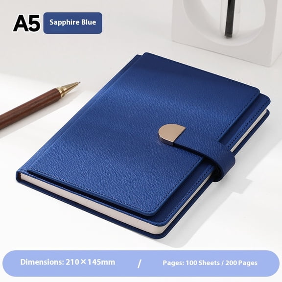 Executive Lined Journal Notebook, College Ruled, A5 Hard Cover Leather, Journaling Notebooks for Work, Notes Taking, Personalized Gifts, blue