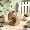 thumbnail image 6 of Elephant Design Ceramic Flower Pot with Drainage Hole for Small Plants Desktop Decoration Planter for Green Plants Stoneware Container Breathable Potting for Home Office Shelf Display, 6 of 6