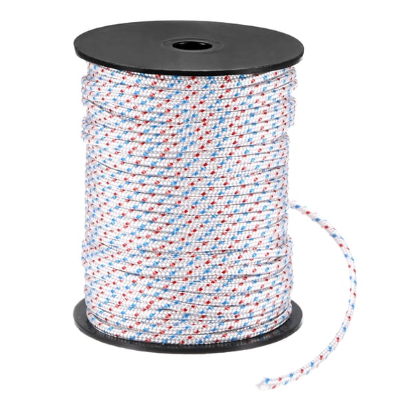 Uxcell Recoil Starter Rope Pull Cord 2.5mm 50m Nylon Pull Cord for Chain Saw White Red Blue