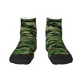 thumbnail image 7 of Breathable Athletic Socks Green Camouflage Cushioned Quarter Socks for Men Women, 7 of 7