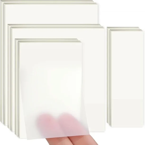 Bloc de notas de papel de calco reposicionable, notas adhesivas transparentes para cambios no permanentes, marcadores cuadrados transparentes, material de oficina y escuela, 400 hojas, 7,6 cm x 7,6 cm