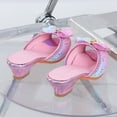 thumbnail image 5 of Girls Sandals Dress Slide Princess Flats Dance Party Open Toe Sparkly Slides Summer Slip On Slippers, 5 of 7