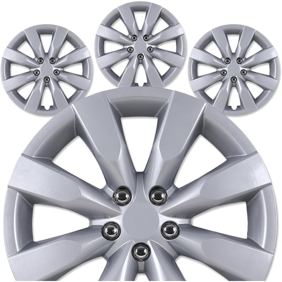 16 inch Hubcaps for 2014-2016 Toyota Corolla Snap-on Silver Lacquer, ABS&PC Material Wheel Rim Covers for Steel Wheels(4-Pack)