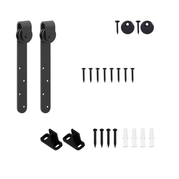 Kit de Quincaillerie pour Porte Coulissante de Grange Mini, Système de Rails en Métal Satiné pour Portes, Accessoires de Quincaillerie, Largement Utilisé
