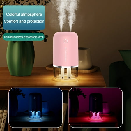 

2023 Summer Home and Kitchen Gadgets Savings Clearance! WJSXC Color Changing Mini Humidifier with LED Light Portable Mini USB Humidifier for Bedroom Travel office and Plants Pink