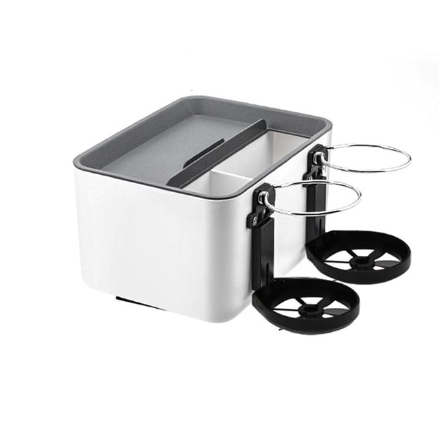 Riwesomey Caja de almacenamiento Universal para reposabrazos de coche, portavasos, organizador de artículos diversos automotriz multifuncional, contenedor Automoción decorativa y accesorios Gris