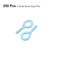 thumbnail image 3 of 200 Pack Small Screw Eye Hooks Mini Eyelets Screws, 4x8x1mm, Sky Blue, 3 of 5