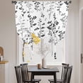 thumbnail image 3 of Black Grey Botanical Balloon Curtains 63 Inch Length for Living Room/Bedroom, Watercolor Spring Floral Summer Leaf Rod Pocket Privacy Door Curtains Decorative Tie Up Shade for Window 52"x63", 3 of 8