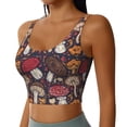 thumbnail image 2 of Daiia Forest Wild Mushroom Printed Women's Sports Bra, Breathable Activewear Bra with U-Back Design and Removable Pads, Comfortable and Supportive for Yoga, Workout-Large, 2 of 8