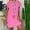 Pink, variant on Nnhblu Casual Dresses for Women Short Sleeve Solid Color Cotton Dress Dark Blue - S