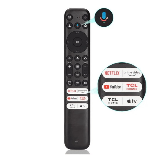 RC813 Voice Remote Control, Universal Replacement for TCL Google Android 4K UHD QLED Mini-LED TVs