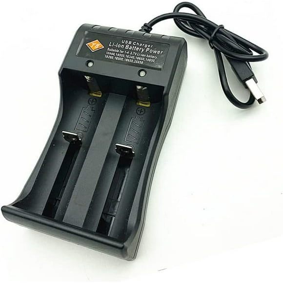 TRAHOO-18650 Battery Charger 2 Bay Fast 18650 Battery Charger with USB Plugs for 18650 18490 18350 17670 17500 16340 14500 21700 Lithium Battery 3.7V Li-ion Rechargeable Battery