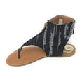 thumbnail image 4 of Victoria K Women's Distress Denim Zip Front Sandals, 4 of 5