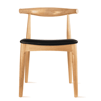 2xhome Wooden Farmhouse Dining Chair with PU Leather Seat Cushion, Mid Century Accent Chair for Kitchen, Dining Room, or Office, Natural