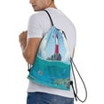 thumbnail image 3 of Kdxio Lighthouse Sea Port Print Drawstring Backpack Bag,Waterproof Draw String Back Sack, Gym Drawstring Bags Swim Bag For Unisex, 3 of 9