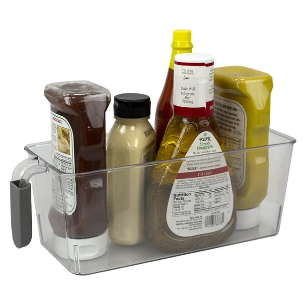 Small PullOut Plastic Storage Bin with Soft Grip Handle