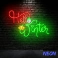 thumbnail image 3 of Handmadetneonsign Hello Winter Neon Sign, Merry Christmas Led Sign, Holiday Decor, Winter Welcome Wall Art Light 81393, 3 of 5