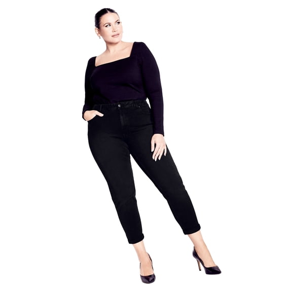 Avenue Women's Plus Size Tall Denim Girlfriend Stretch Jean