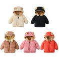 thumbnail image 2 of URMAGIC 1-6T Baby Girl Boy Ear Fleece Hooded Puffer Jacket Thick Winter Coat Outerwear, 2 of 3