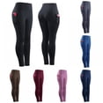 thumbnail image 4 of 2021 Ladies High Waist Sports Yoga Trousers Quick-drying Breathable Stretch Compression Cropped Pants Blue#01, 4 of 5
