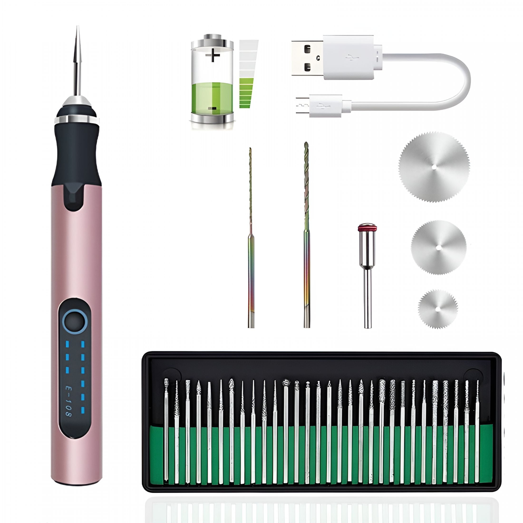 EXLEAF 2026 New Cordless Electric Engraving Pen,Engraving Tool,Usb Rechargeable Engraving Pen Etching Tool Etcher Kit Set,Engraving Pen for Metal,Wood,Glass and Plastic