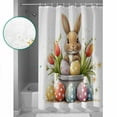 thumbnail image 3 of Spring Easter Shower Curtains for Bathroom Waterproof Fabric Bath Curtains Decor Bath Tub Curtain Cartoon Egg Bunny Tulip Flower Animal Decorative Shower Curtain Sets with 12 Hooks, 72x72 Inch, 3 of 6