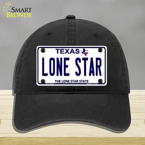 Lone Star Texas Novelty License Plate Hat Unconstructed Cotton Black
