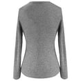 thumbnail image 3 of Chandail Tricoté Grande Taille à Manches Longues avec Boutons, Blouse Extensible Confortable, Tunique Décontractée pour Femmes, Mode Basique Polyvalente, 3 of 7
