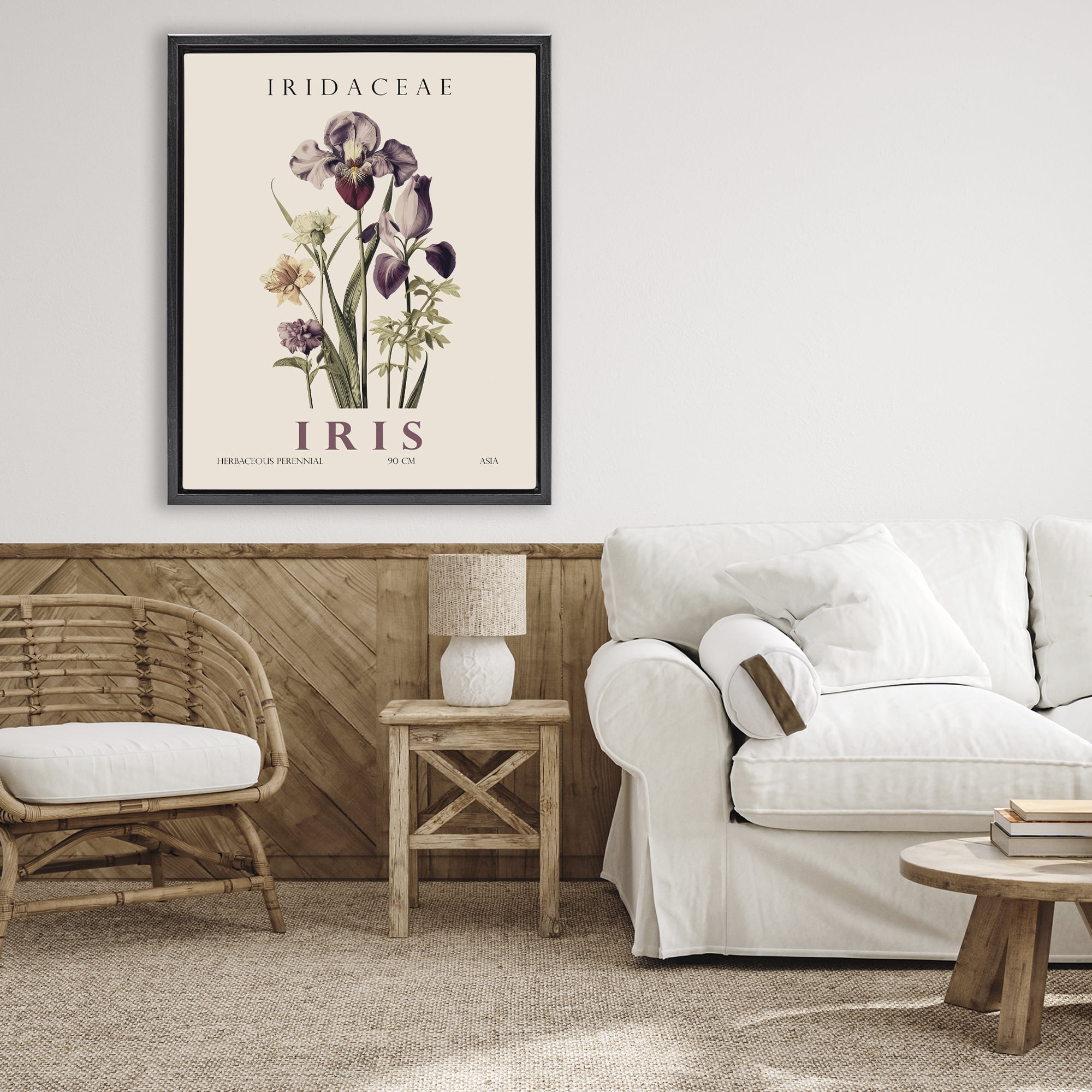 Stupell Industries Natural Iris Bundle Black Framed Floater Canvas Wall Art, design by Christopher Giampietro