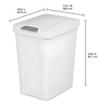 thumbnail image 3 of 7.5 Gallon White Wastebasket with Touch-Open Lid: Ideal Office Trash Can, Under Sink Trash Can, Or Garbage Can with Lid for Kitchen, Bathroom, Mudroom, 3 of 7