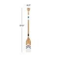 thumbnail image 3 of DecMode White Wood Novelty Canoe Oar Paddle Wall Decor with Arrow and Stripe Patterns, 3 of 9