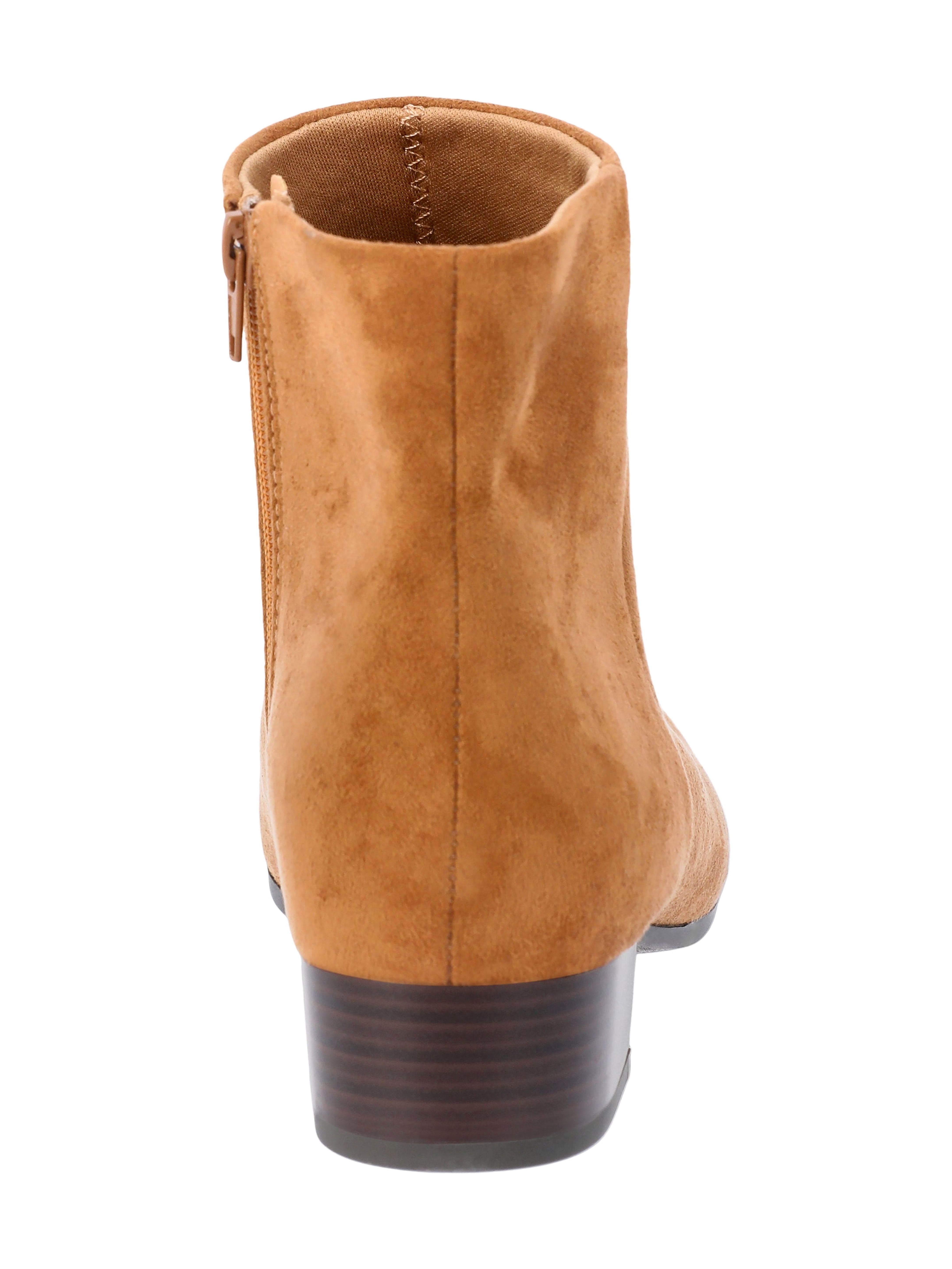 Time and Tru Women's Faux Suede Ankle Boots, Wide Width Available