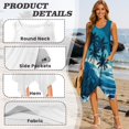 thumbnail image 6 of Garronmavis Couple Outfits Matching Sets Blue Palm Tree Mens Button Down Shirt Beach Tops and Polyester Women's Tank Dress Irregular Hem Midi Sundress with Pocket, 6 of 7