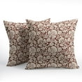 thumbnail image 2 of Vintage Flower Pillow Covers 16x16 Inch Set of 2 Red Beige Floral Print Throw Pillow Cover Taupe Decorative Neutral Accent Farmhouse Pillow Covers Floral Pillowcases Cusion Cover for Bed Sofa Couch, 2 of 5