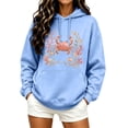 thumbnail image 2 of Hoodies for Women Oversized Crab Ladies Summer Lightweight Hooded Sweatshirt Ocean Beach Graphic Pullover Long Sleeve Hoodie Top with Pocket, 2 of 5