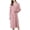 Pink, variant on CoCopeaunts Women's Bathrobe Casual Nightgown Loose Loungewear Long Sleeve Warm Pajamas Spa Robe with Front Pockets